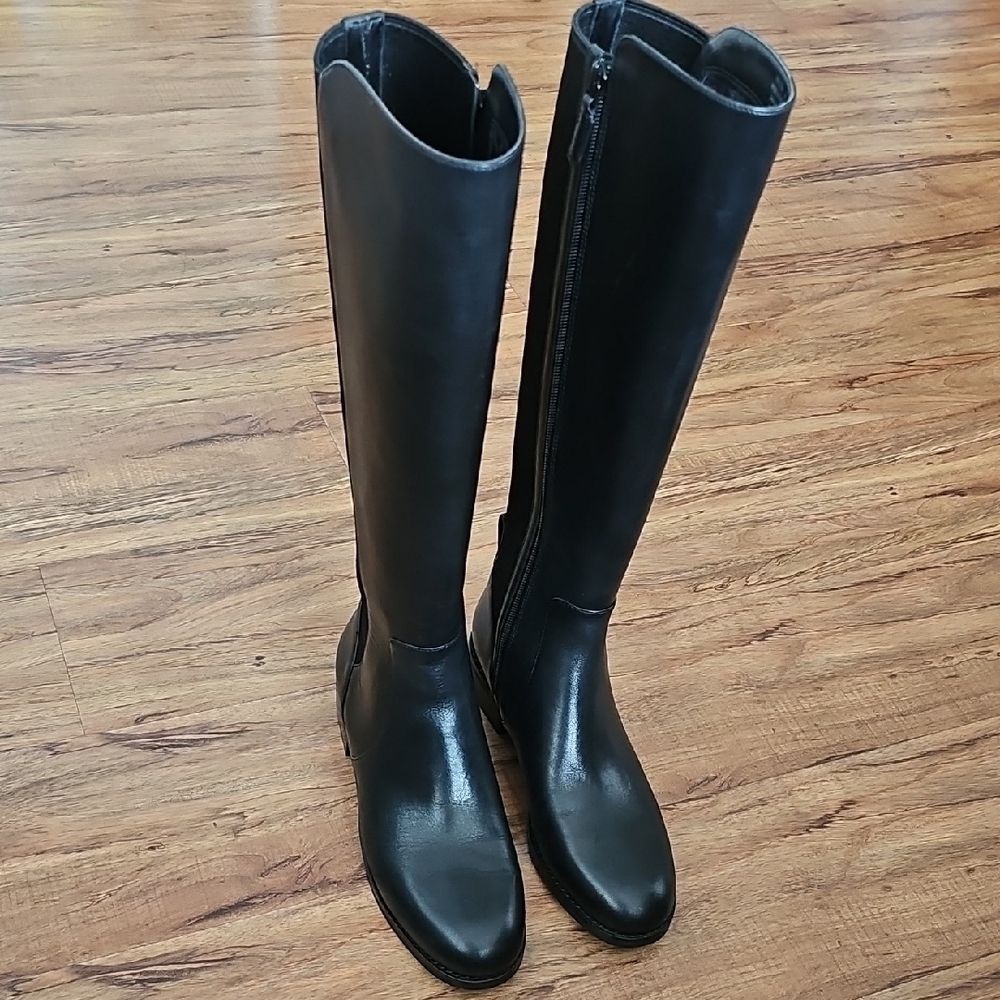 Cole Haan Black Over the Knee Boots Sleek Leather Design